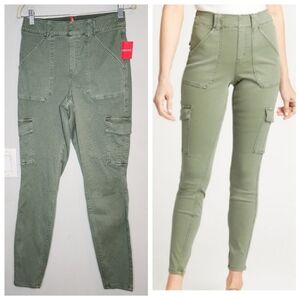 NWT Spanx Stretch Twill Ankle Cargo Pullon Pant Soft Sage Green Size Large